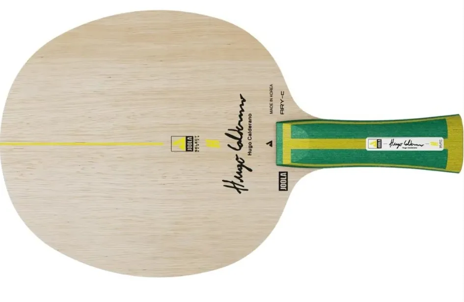 Hugo Calderano's Joola ARY-C inner carbon blade with Trinity Charged rubber