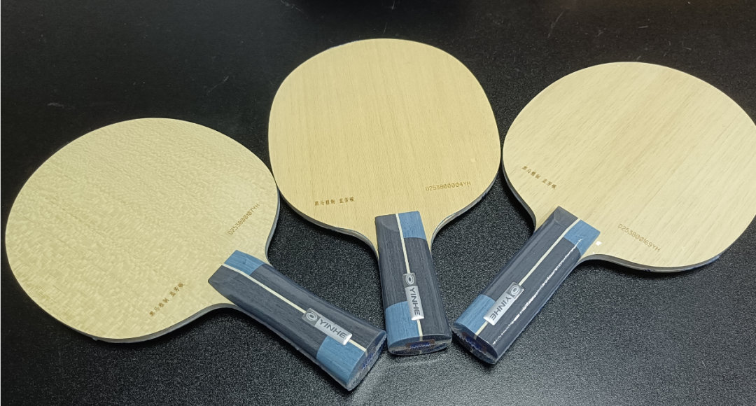 Fan Zhendong ALC blade handle and face showing gold logo used by Harimoto Junnosuke