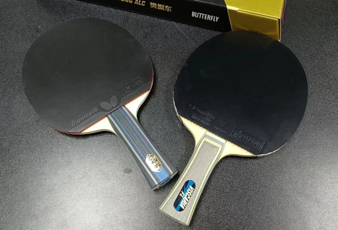 Fan Zhendong ALC blade showing paddle-head sweet spot and carbon fiber construction