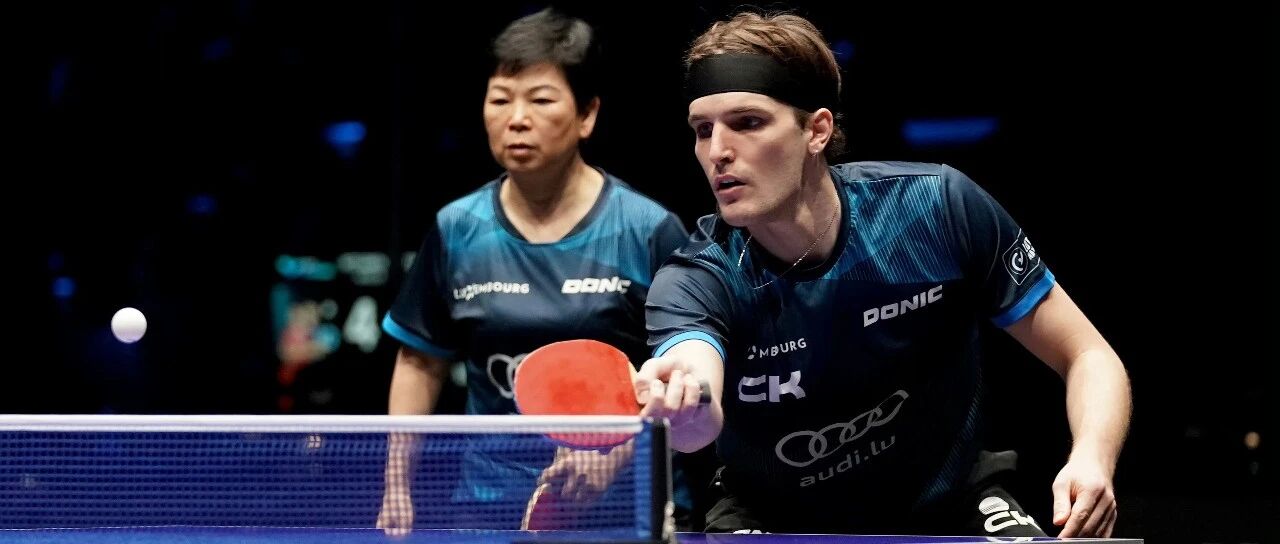 Luka Mladenovic and Ni Xialian competing at a WTT event for Luxembourg