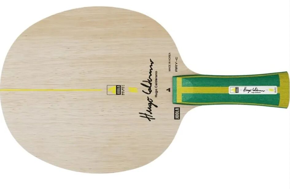 Hugo Calderano's Joola ARY-C inner carbon blade with Trinity Charged rubber