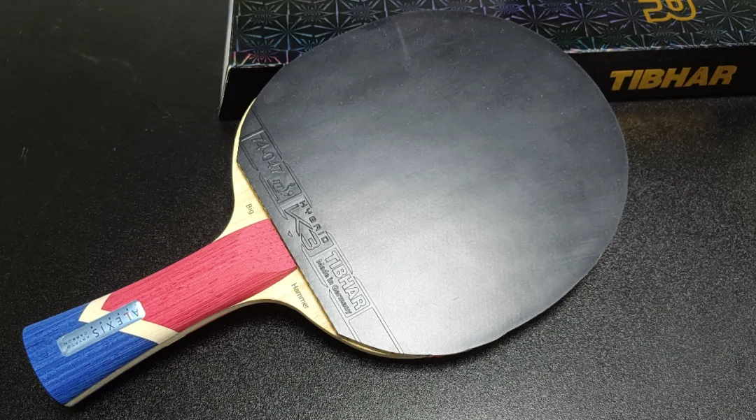 Tibhar Alexis outer green fiber carbon blade with wider shoulder for smooth transitions