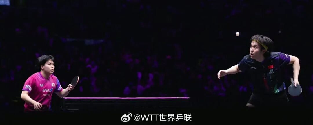 Wang Chuqin and Matsushima Teruki in their WTT Chongqing quarterfinal match