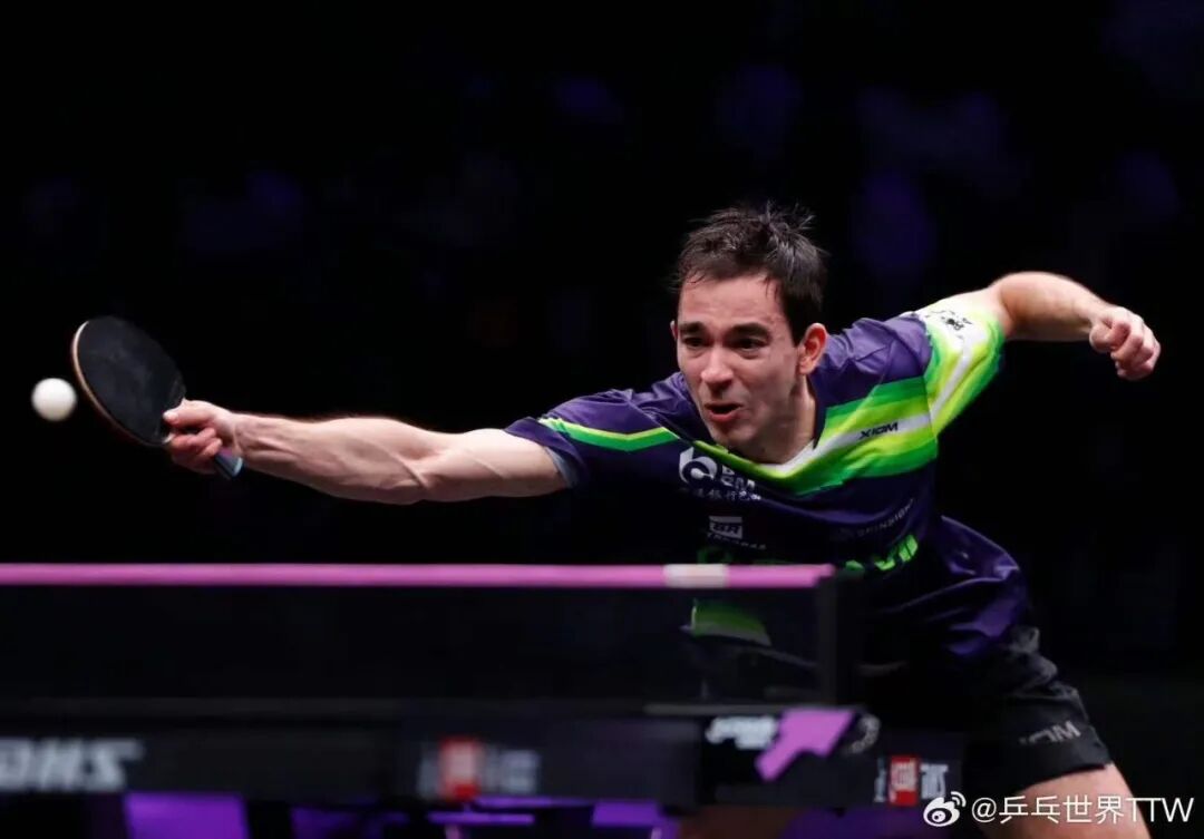 Truls Möregård celebrating a point with intensity during a major tournament