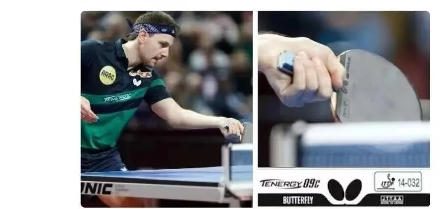 Alexis Lebrun's backhand rubber markings closely examined suggesting unreleased Tenergy 09c