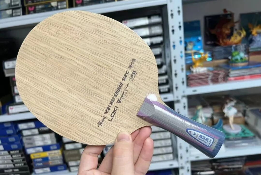 Wei Shihao ZC blade being tested showing forehand topspin stroke