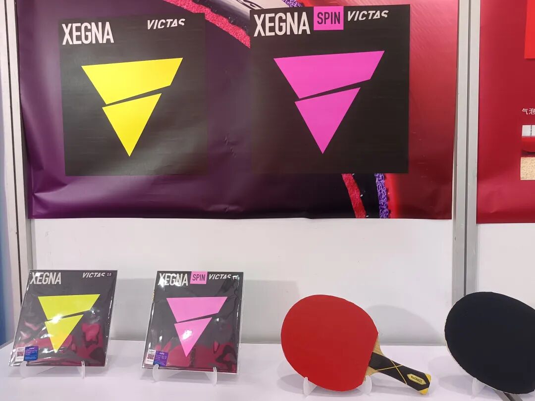 Victas XEGNA rubber series replacing Triple TD line at expo booth