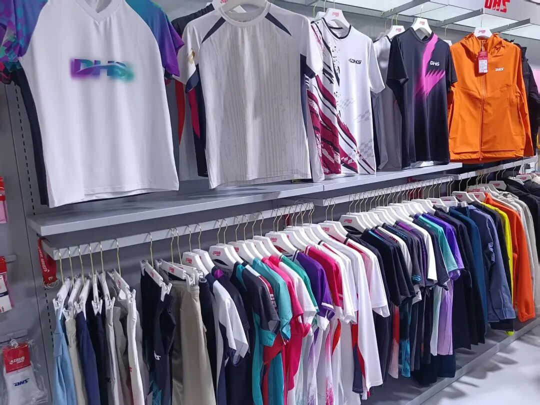 DHS and Li-Ning co-branded apparel and gear display at expo