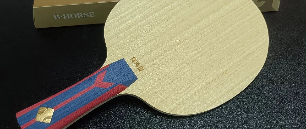 B-Horse custom table tennis blade with red and blue wooden handle