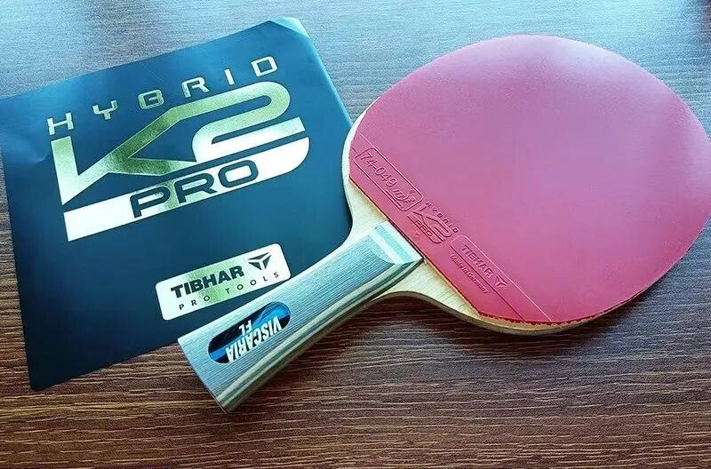 Tibhar K2 Pro and K3 VIP rubber sheets side by side at 49g and 50.7g respectively