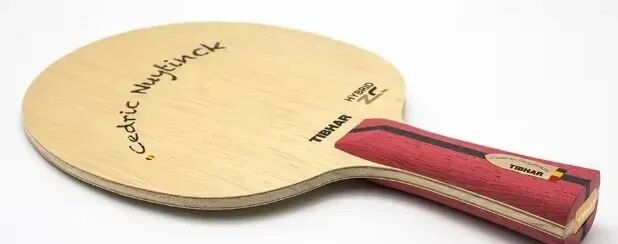 Cedric Nuytinck Hybrid ZC blade showing outer ZLC construction with limba face veneer