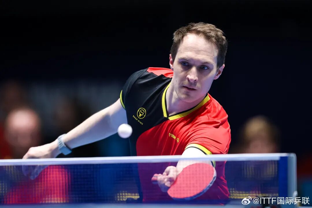 Japan vs Belgium men's team table tennis match with Harimoto Tomokazu in action